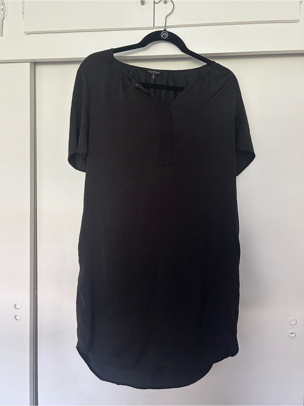 Lucky Brand Black Short Sleeve Shift Dress